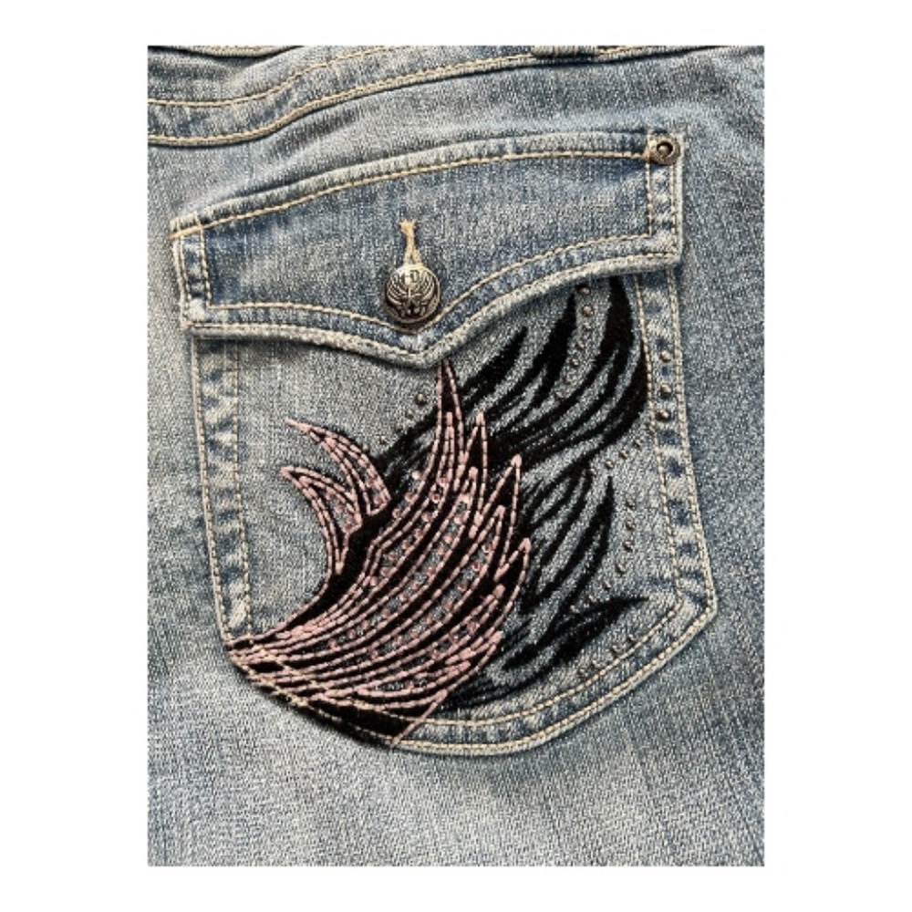 EUC Harley Davidson women’s embellished embroidered pocket jeans | size 10L - Picture 2 of 10